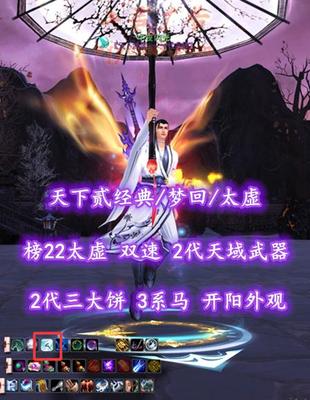 【天下贰经典/梦回/太虚】榜25太虚！双速！2代天域武器&2代三大饼！3系马！开阳外观——午夜闪光