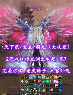 【天下贰/天下第一/羽毛（大攻重）】2代双红标龙渊太初翅！笔7！老虎珠子！超多赠送！——星枕步月台