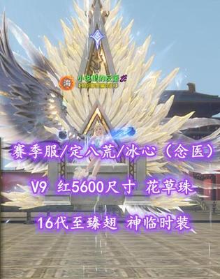 【赛季服/定八荒/冰心（念医）】V9！红5600尺寸！16代至臻翅+神临时装！花草珠——小说里的反派
