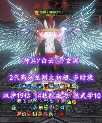 【神启/白云山/玄溟（物理大攻重）】双护19钻！14技能威力！孩武学10+全万钧点化！2代高分龙渊太初翅+绝版月下来客时装等外观——别摸了得给钱乀