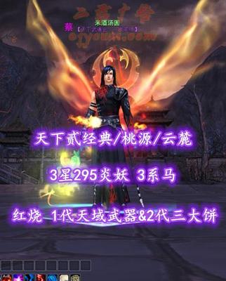 【天下贰经典/桃源/云麓】红烧！1代天域武器&2代三大饼！3星295炎妖！3系马——米酒汤圆