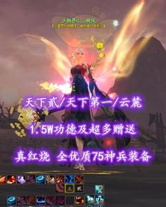 【天下贰/天下第一/云麓】真红烧！全优质75神兵装备！1.5W功德及超多赠送——乄倒悬山灬晚风