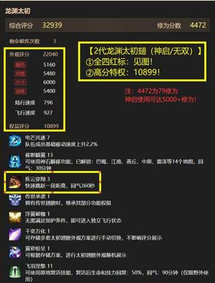 【2代龙渊太初翅（神启/无双）】全4红标！高分特权10899！