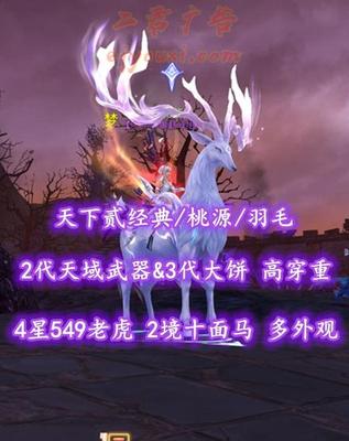 【天下贰经典/桃源/羽毛（重击）】2代天域武器&3代大饼！高穿重！4星549老虎！75级2境十面马！“归真+青花”时装+“鹿”坐骑——丷花荣丶