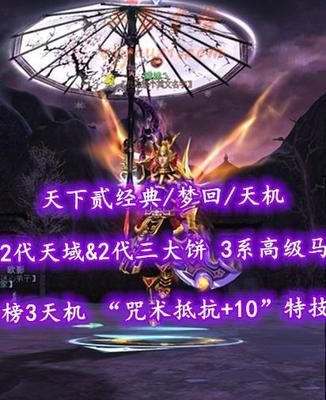 【天下贰经典/梦回/天机（念小攻）】榜3天机！“咒术抵抗+10”特技！2代天域&2代三大饼！五大珠子！3系高级马！开阳全外观——黛娣乀