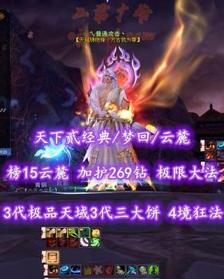 【天下贰经典/梦回/云麓（重击）】榜15云麓！加护269钻！极限大法！3代极品天域+3代三大饼！4境界狂法！3系高级马！超多珠子！商城全付费外观——乀普通攻击丶