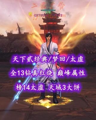 【天下贰经典/梦回/太虚（会心）】榜14太虚！全13钻真红烧！天域3大饼！——大哥