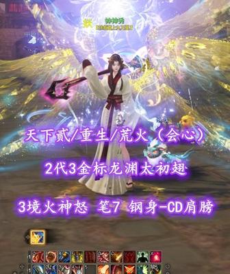 【天下贰/重生/荒火（会心）】2代3金标龙渊太初翅！3境火神怒！笔7+笔9！钢身-CD肩膀——钟神秀