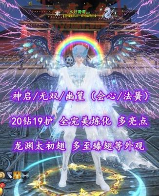 【神启/无双/幽篁（会心/法簧）】20钻19护！全完美炼化！龙渊太初翅+多至臻翅等外观——乄好哥哥灬
