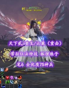 【天下贰/重生/云麓（重击）】常驻“狂法”特技！狐狸珠子！笔6！全优质75神兵——刺了个心丶