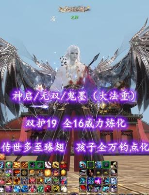 【神启/无双/鬼墨（大法重）】双护19！全16威力炼化！传世+多至臻翅+月下来客！孩全万钧点化——之岸