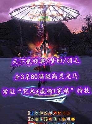 【天下贰经典/梦回/羽毛（重击）】S级羽神！常驻“咒术+威扬+穿精”特技！全3系80满级高灵光马！老虎+炎妖两大顶级珠子——饱饱酱