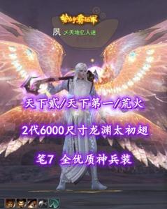 【天下贰/天下第一/荒火】2代6000尺寸龙渊太初翅！笔7！全优质神兵装——乄天地亿人迷