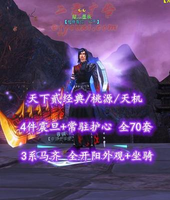 【天下贰经典/桃源/天机】4件震旦+常驻护心！全70套！3星240熊！3系马齐！全“开阳”外观+坐骑！超值之选——龍灬墨辰