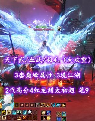 【天下贰/血战/羽毛（大攻重）】3套巅峰属性！2代高分4红龙渊太初翅！笔9！3境江湖——南山棒老二丶