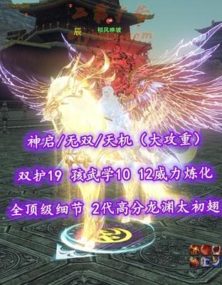 【神启/无双/天机（大攻重）】双护19！孩武学10！12威力炼化！全顶级细节！2代高分龙渊太初翅+灵尊双龙+土豪马+海量外观——祁风咻坡