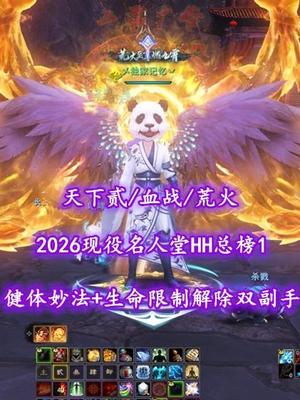 【天下贰/血战/荒火】2026现役名人堂HH总榜1！健体妙法+生命限制解除双副手！4满6000高分龙渊太初翅+豪华外观！真梦中情号——乄独家记忆丷