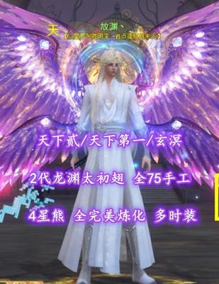 【天下贰/天下第一/玄溟】2代龙渊太初翅！全75手工！4星熊——故渊丶