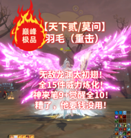 【天下贰/莫问/羽毛（大攻重）】无敌2代龙渊太初翅！全完美多套技能威力！您的梦中情号——千弦