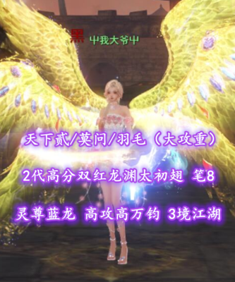 【天下贰/莫问/羽毛（大攻重）】2代高分双红龙渊太初翅+灵尊蓝龙！高攻高万钧！笔8！3境江湖——屮我大爷屮