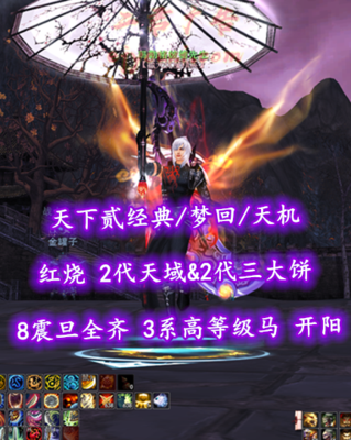 【天下贰经典/梦回/天机】红烧！2代天域&2代三大饼+8震旦全齐！杀手/尸兵/熊三大幻化！3系高等级马！开阳系外观全齐——瑪勒格彼德先生