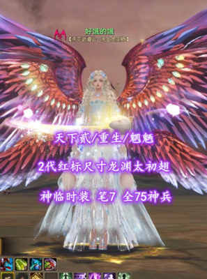 【天下贰/重生/魍魉】2代红标尺寸龙渊太初翅！神临时装！笔7！全75神兵——好饿的饿